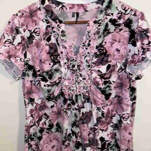 Floral Ruffle Women's Top